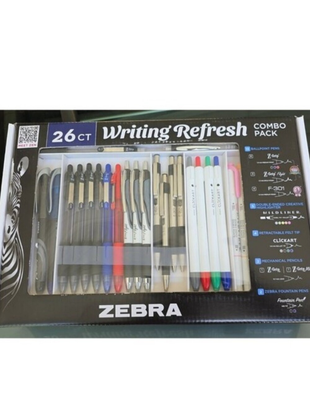 Zebra Writing Refresh Combo 26ct Pens Mildliners Highlighter Mechanical Pencils